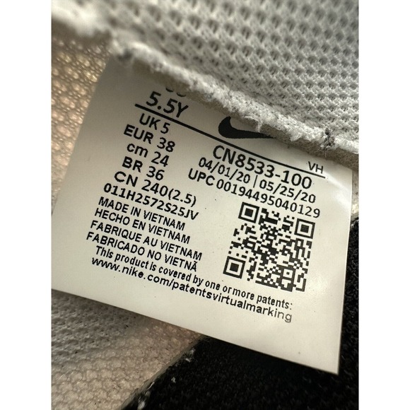 5.5 Y - Nike Air Force 1‎ World Wide (GS) White/Black-Blue FuryShoes CN8533-100 - Picture 10 of 11